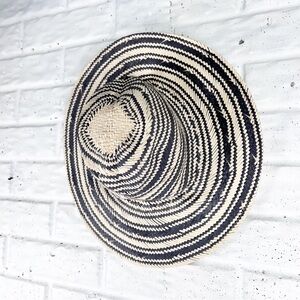 WYETH Paper Hat | black & ivory/tan striped
